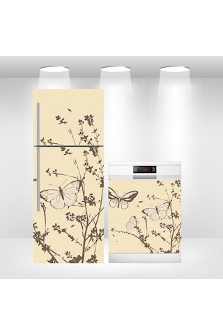 Buzdolabı Ve Bulaşık Makinesi Kapak Sticker Folyo Kaplama Kelebek (313365312)