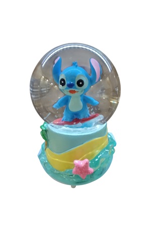 Işıklı Püskürtmeli 10cm-8cm -mavi Renk Sarı Altlık Stitch K...