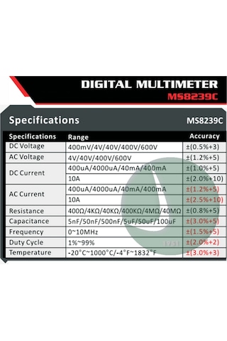 Mastech Ms8239c Dijital Multimetre
