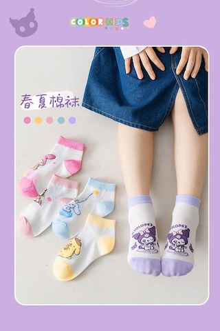 Color Socks 5 Çift Kız Çocuk Çizgi Karakterli Çorap Seti Extra Comfort Karışık