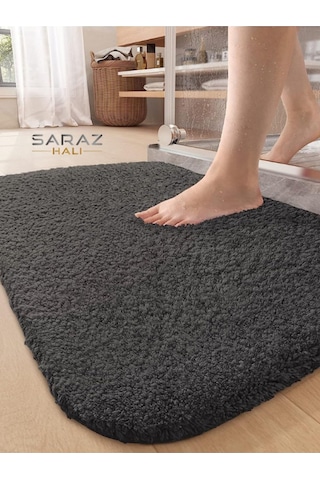Saraz Halı Organik Soft 60 X 100 Banyo Paspas Antrasitantrasit Antrasit