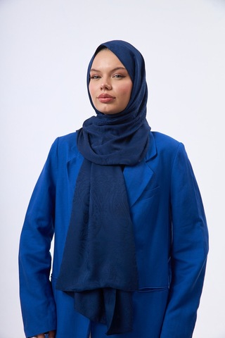 Mirsoy Scarf Velora Modern Desen Şal Lacivert