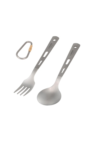 Neevoyu 2 Adet Süper Hafif Titan Kamp Kaşığı - Doğa Yürüyüşü, Kampçılık Ve Seyahat İçin Pratik Çatal Bıçak Seti Çok Renkli