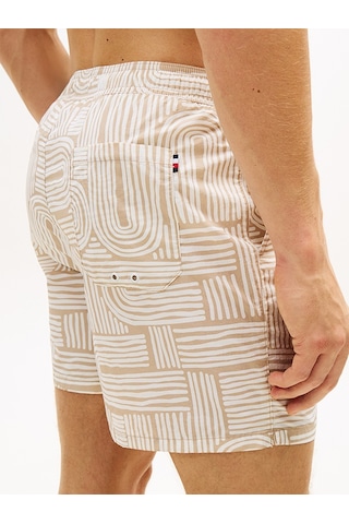 Tommy Hilfiger Medıum Drawstrıng Prınt Erkek Bej Deniz Şortu - Um0um03491