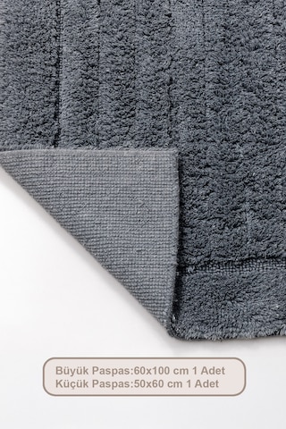 Elart Luin Banyo Halısı Paspas Takımı Pamuklu 2 Adet 60x100 Cm Antrasit Antrasit