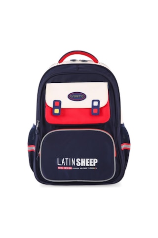 Ççs London Young 3 Gözlü Sırt Çantası Okul Çantası 51679 Kırmızı Lacivert Desenli