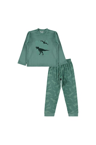 Dorka Golsut Dinazor World Basıklı 3-11 Yaş Pijama Takımı - Yeşil