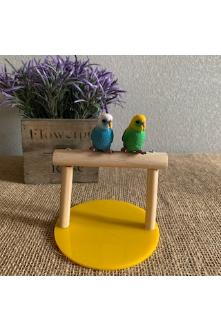 Vkemall Kuş Eğitimi İçin Ahşap-akrilik Dikey Platform, 9.5x9.5x8cm Oyun Ve Egzersiz İçin Kuş Sandalyesi