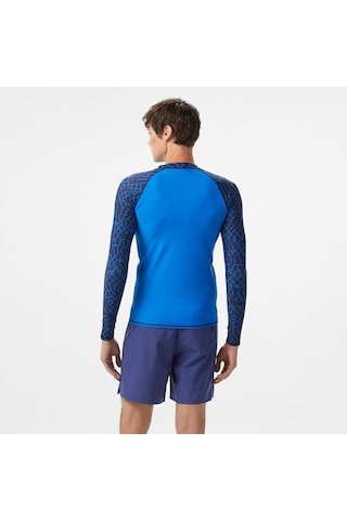Arena Rash Vest L/s Allover Erkek Mavi Yüzücü T-shirt 010041871