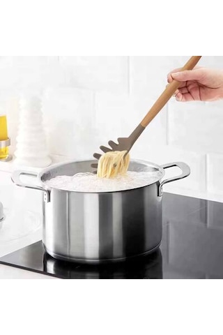 Epinox Ahşap Saplı Silikon Spagetti Kaşığı Akk-14