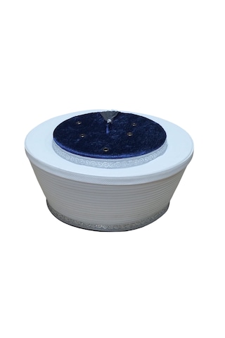 Fabrikam06 Lacivert Sarık, Gri Püskül Sarık ,imam Sarığı,cami,cübbe,takke,sarık,lacivert Imam Sarığı,56 Cm S061 Beyaz - Lacivert Beyaz - Lacivert