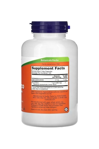 , Pau D' Arco, 1,000 Mg, 250 Veg Capsules 500 Mg Per Capsule