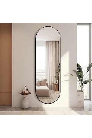 Model Alfa Dekoratif Ayna Boy Aynası Mdf 180cm X 62 Cm Elips Ayna 180 X 60 Siyah Antno27s Siyah