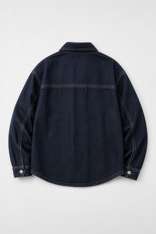 Kadın Gömlek Yaka Oversize Lacivert Jean Ceket Lacıvert