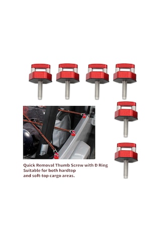 Symbee Alüminyum Alloy Hızlı Çıkartma Parmak Somunu, Kırmızı, 6 Adet, Yuvarlak Basamaklı, 6.1cm X 3.9cm, Armatür Dahil