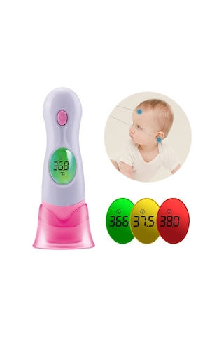 Sones Gt Kızılötesi Vücut Termometresi Dijital Lcd Elektronik Termometre Kulak Alın Çocuk Ateş Sağlık Bakım Aracı Pembe