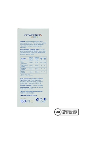 Vitafenix Kids Çinko Şurup 150 Ml