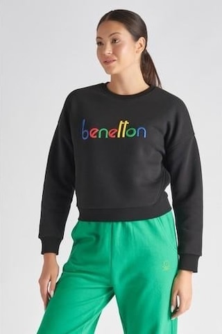 Benetton Bnt-w100-t Kadın Sweat Bnt-w100-t-r1534 Siyah