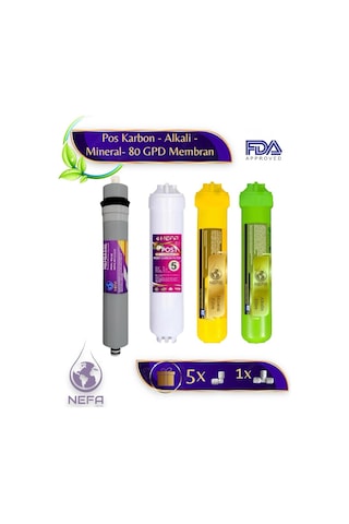 Üm Arıtma Cihazına Uyumlu Post Karbon-alkali-mineral-80gpd Set