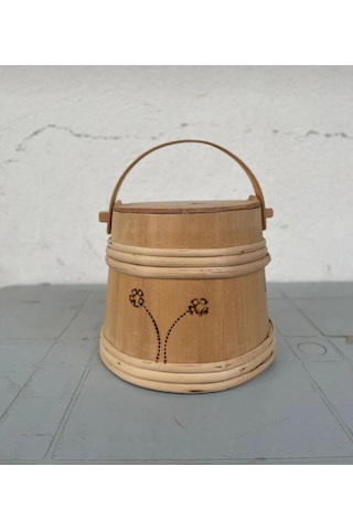Ahşap 2lt Külek Tereyağ Saklama Kabı 22cm Ahşap