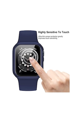 Apple Watch 1/2/3/4/5/6 Seri 38 Mm Ekran Koruyucu Ve Kılıf Bir Arada Tam Koruma Lacivert Çok Renkli