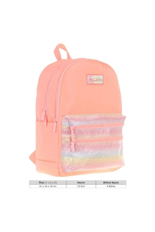 Kaukko Magic Dreams Kız Çocuk Dört Bölmeli Somon Okul Sırt Çantası İlkokul+ortaokul - K1818 Somon
