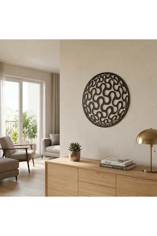 Geometrik Desenli Daire Duvar Tablosu Mdf Lazer Kesim Modern Minimal Duvar Süsü