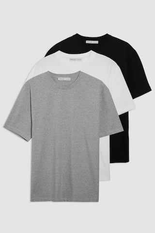 Grimelange Cultıvated Erkek 3'lü Kalın Dokulu Regular %100 Organik Pamuk Çok Renkli T-shirt Çok Renkli