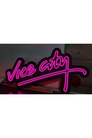 Vice City Neon Led Duvar Aydınlatması Siyah