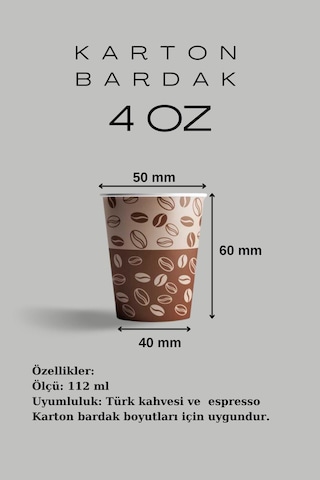 Karton Bardak 4 Oz Adet:250