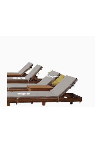 Süngersiz Kınalıada Şezlong Minderi Kıllıfı Fermuarlı 180 x 55 x 5 CM 4 Adet