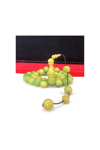 Tesbihci Yeşil Küre Model Sıkma Kehribar Tesbih