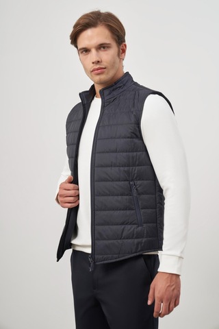 İmza Koyu Lacivert Kapitone Dik Yaka Düz Garnisiz-biyesiz Slim Fit Yelek 1009245150 Koyu Lacivert