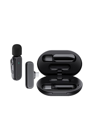 Yaozixa K60 Kablosuz Kragı Mikrofonu, Şarj Kutusu İle, Canlı Yayın Ve Telefon Kaydı İçin, Type-c + İos Adaptörü, Tek Verici-tek Alıcı