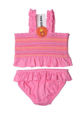 Soleda Upf 50+ Meyve Nakışlı Kız Çocuk Bikini Fruit-embroidered Pembe
