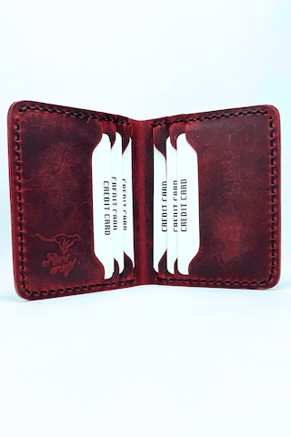El Yapımı Hakiki Deri Premium Cüzdan Kırmızı