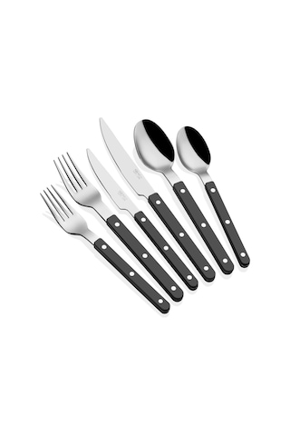 The Mia Comida Çatal Kaşık Bıçak Takımı Siyah 36 Parça Siyah