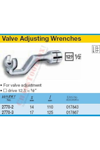 Hazet 2770-3 Mercedes-benz Subap Ayar Anahtarı 125 MM