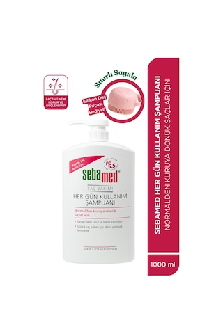 Sebamed Her Gün Kullanım Hassas Saçlar İçin Günlük Saç Bakım Şampuanı 1 L + Silikon Tarak