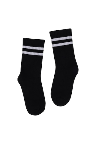 Çocuk Çorap Soket 3 Çift Unisex Beyaz-siyah-siyah-2138 Siyah