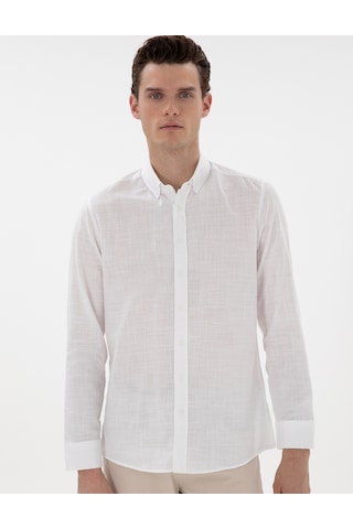 Pierre Cardin Erkek Beyaz Gömlek Desenli 50302710-vr013 Beyaz