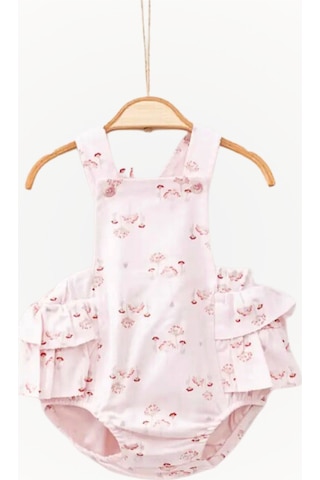 For My Baby Kız Fırfırlı Salopet Pembe