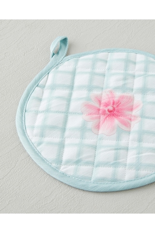 English Home Bright Floral 2'li Fırın Eldiveni Ve Tutacak Seti Pembe - Yeşil Pembe - Yeşil