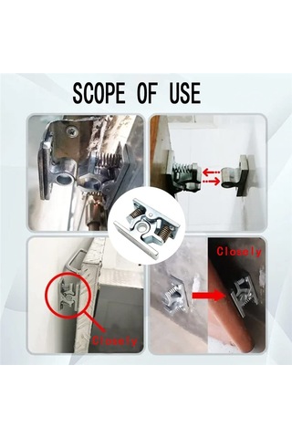 Nayomiglow Adet Yaylı Kapı Kolay Kilitleme Durdurma Mandalı Serbest Bırakma Kelepçesi Çift Makaralı Mandal Mp-4