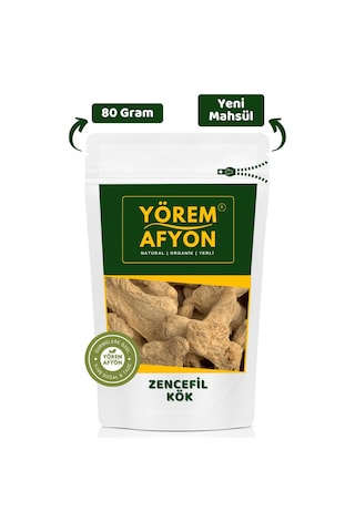 Yörem Afyon Sağlık Dostu Kadim Şifa Kaynağı Kurutulmuş Zencefil Kökü Zingiber Officinale 80gr.