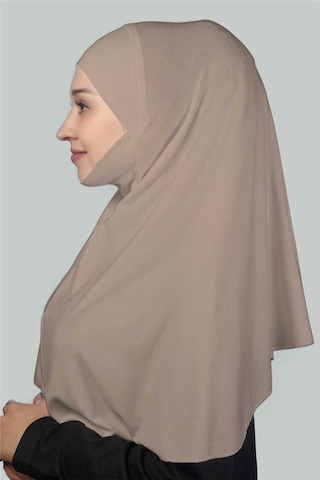 Altobeh Hazır Türban Peçeli Pratik Eşarp Tesettür Nikaplı Hijab - Namaz Örtüsü Sufle (XL) - Açık Vizon