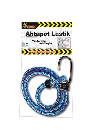 Automix Gergi Lastiği Kancalı Elastik Lateks 80 CM Üniversal Ahtapot Lastik Bagaj Ahtapotu