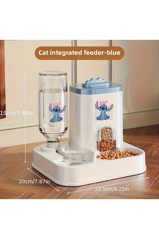 Honeybeeshop Pembe Stitch Otomatik Kedi Mama Ve Su Kabı 2si 1 Arada Programlanabilir Büyük Kapasiteli Kolay Temizlenir