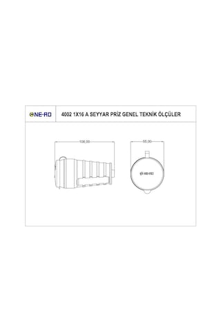 Ne-Ad Kauçuk Seyyar Dişi Fiş 1x16A 4002