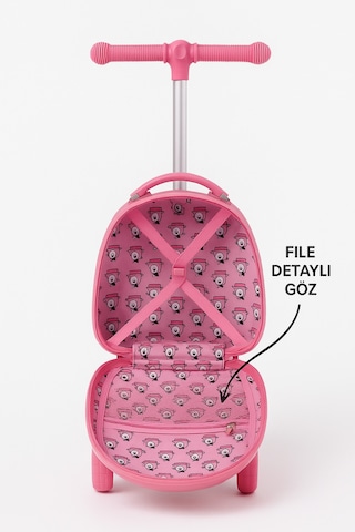 Heybee Luggages Heybee Sevimli Canavar Scooter Pembe Çocuk Valiz Diğer